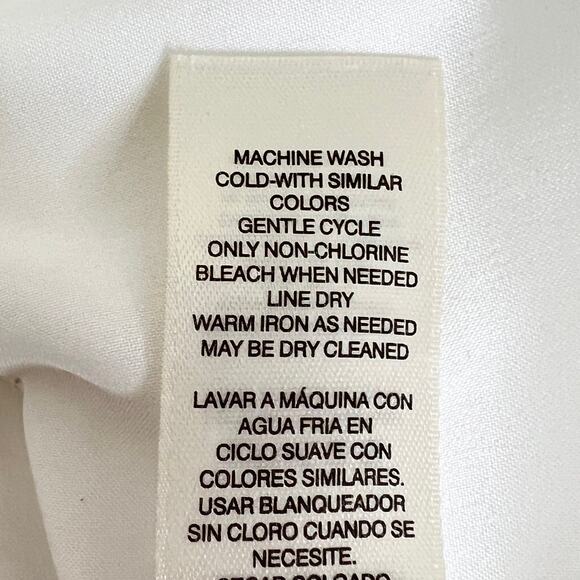 Chicos Easywear Pants Large White Cropped Pull-On Relaxed Wide Leg Lined Casual - Picture 7 of 7